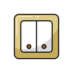 Electrical Switch two buttons vector icon