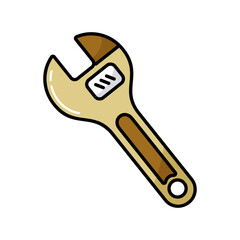 Adjustable spanner vector icon. Construction, repair