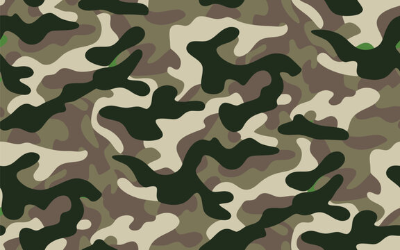 Seamless abstract geometric camouflage pattern with vibrant color variations and classic font elements