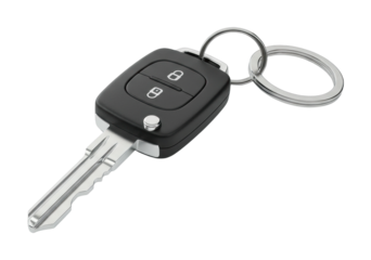 Car key remote action urban setting product minimalist environment automotive concept. Cut out png
