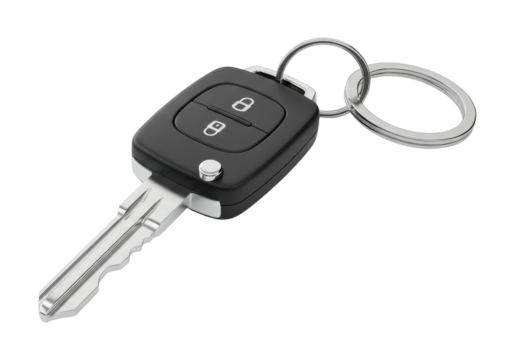 Car key remote action urban setting product minimalist environment automotive concept. Cut out png