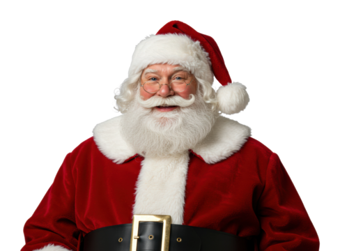 Festive santa claus portrait holiday setting portrait studio environment christmas spirit. Cut out png