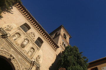 mudejar renaissance facade of the parish church of saint peter and saint paul in granada spain