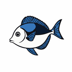 Blue Tang Animal Icon - Black Background