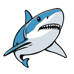 Blue Shark Animal Icon in Black