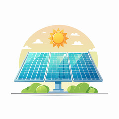 Solar panel icon for renewable power and sustainability themes