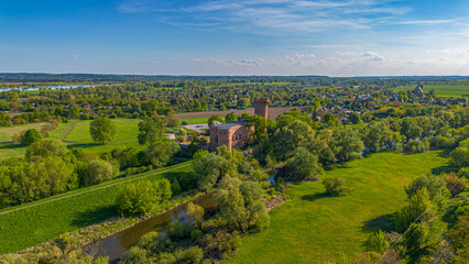 Teutonic Castle at the Wda river in Swiecie, Poland.