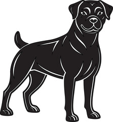 Obraz premium Stylized Rottweiler Guard Dog Silhouette