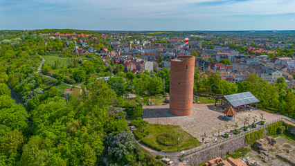 Klimek Tower in Grudziądz over the Vistula River. Poland
