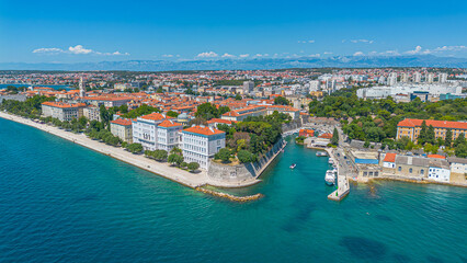 Fototapeta premium Aerial view of Zadar old town, Croatia.