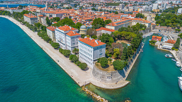 Aerial view of Zadar old town, Croatia.