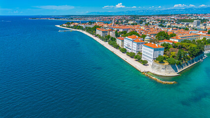 Aerial view of Zadar old town, Croatia.