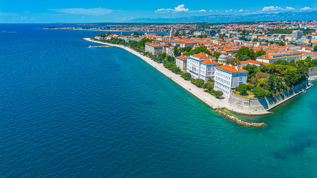 Aerial view of Zadar old town, Croatia.