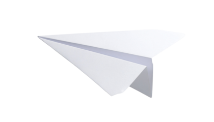 Paper Airplane PNG, Folded Paper Plane Isolated, Transparent Background, Kids’ Craft and Origami Concept