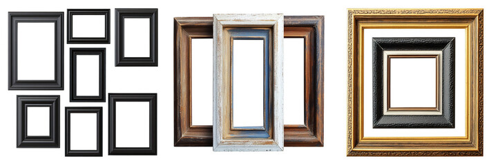 A row of frames with one of them being a square