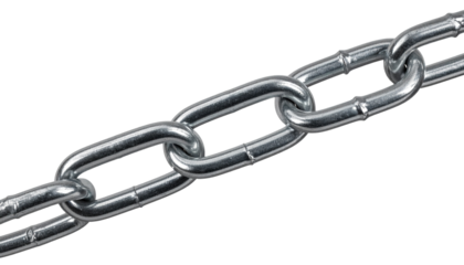 Chain PNG, Realistic Metal Link Design, Transparent Background, Security and Industrial Equipment Icon