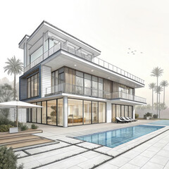 modern house in the park