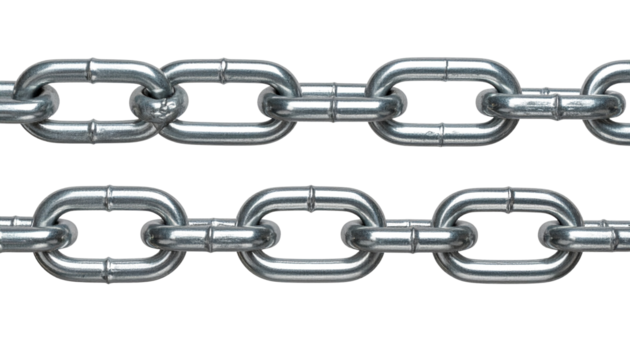 Chain PNG, Realistic Metal Link Design, Transparent Background, Security and Industrial Equipment Icon