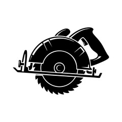Fototapeta premium Black Circular Saw Tool Silhouette Vector Illustration