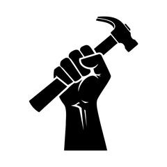 Fist Holding Hammer Vector Icon