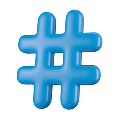 Obraz premium 3d render of hashtag icon.