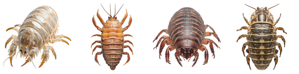 Obraz premium Four different types of bugs are shown in the image