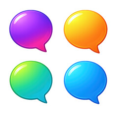 Vibrant Gradient Speech Bubbles: Communication Icons for Digital Design and Messaging Applications