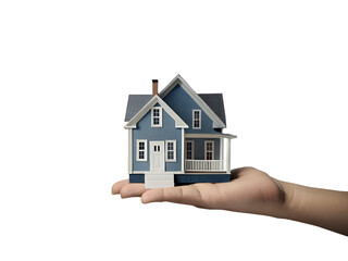 house in hand isolated on white background