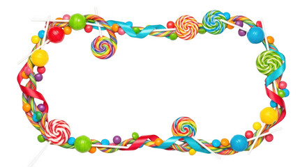 A Colorful Assortment of Sugary Delights Forming a Sweet Border