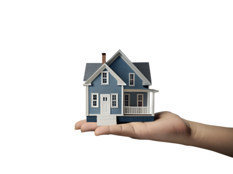 house in hand isolated on white background - Powered by Adobe