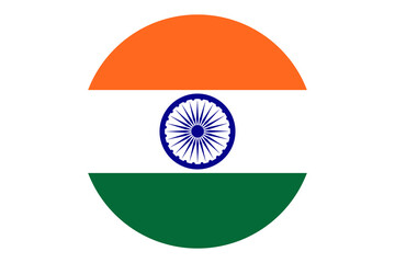 round flag of India vector