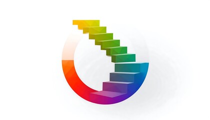 Fototapeta premium Colorful stairway to success