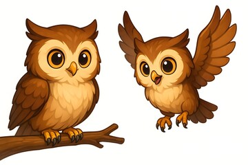 Naklejka premium owl on a branch