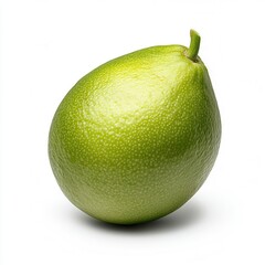 Green Guava Fruit Isolated On White, Showing Textured Skin Detail