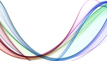 Colorful, abstract waves against a white background.