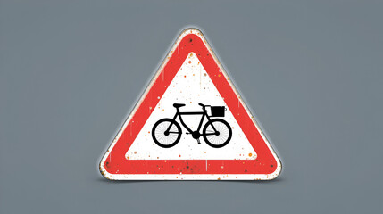 bicycles and mopeds traffic sign triangle in illustrator