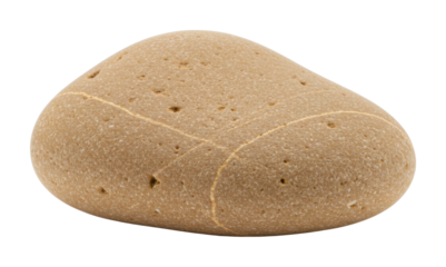 Natural beige riverstone outdoor setting high-resolution smooth texture isolated. Cut out png