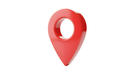 Find your way with a 3D rendering of a vibrant red location pin icon