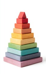 Colorful wooden stacking blocks pyramid (1)