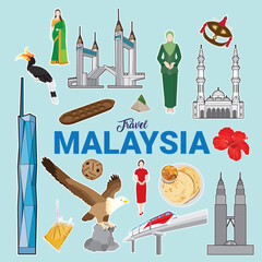 Visit Malaysia vector illustration. Travel concept, banner and poster design for social media and print media © OrangRobot
