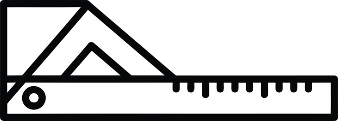 Architectural Precision: A precise, minimalist illustration of a set square and ruler, symbolizing accuracy and the art of measurement, in a clean, uncluttered format. 