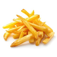 Golden French fries piled high