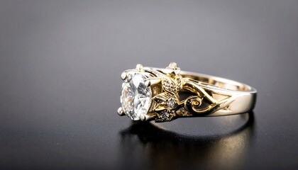 Elegant gold ring with diamond