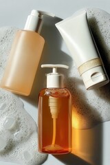 body care products and cosmetics bottles