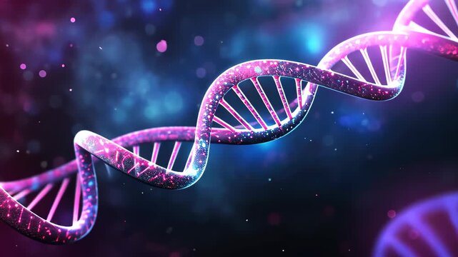 DNA Helix: A vibrant and detailed illustration of a DNA helix, showcasing the intricate beauty of genetic code within a captivating, dynamic atmosphere.
