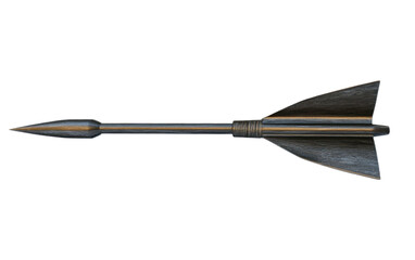 3d render Dart Arrow side view on white background,png