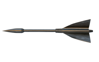 3d render Dart Arrow side view on white background,png
