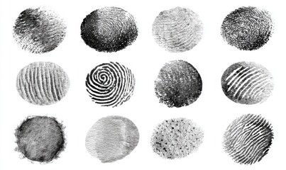 Fingerprint patterns on a white background