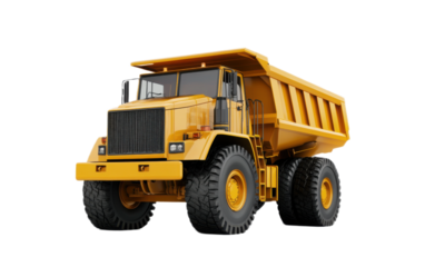 3d render of construction truck on white background,png