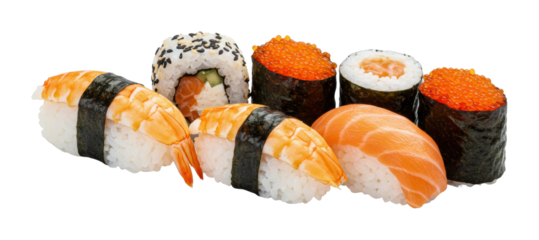 Delicious sushi platter japanese restaurant food indoor dining culinary experience. Cut out png